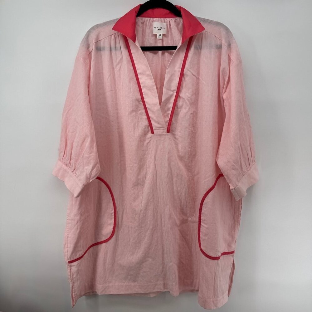 Pomander Place Pink Salt Lizzie Coverup Relexed Fit Gauzy Lightweight Size M - Picture 4 of 10
